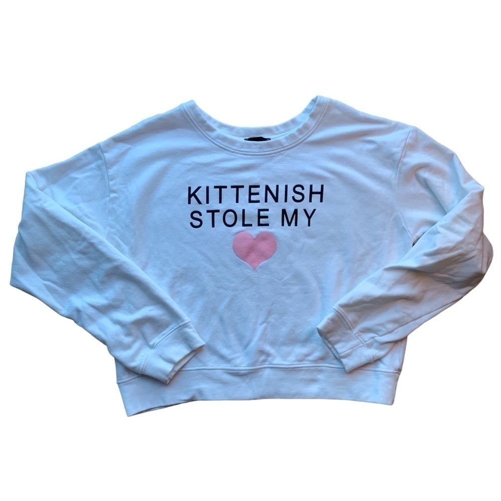 Kittenish |  Kittenish Stole My Heart Crewneck Cropped Sweatshirt